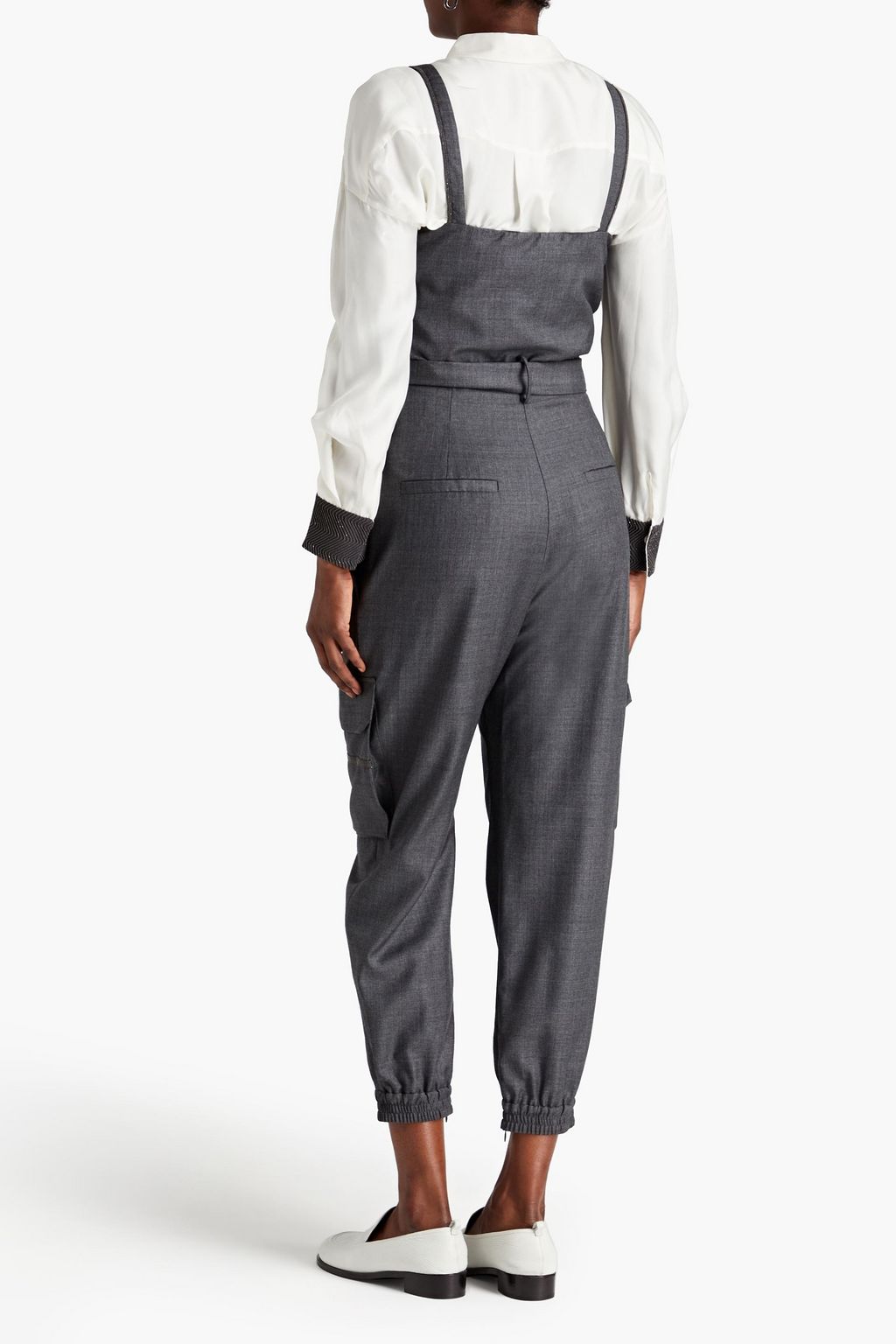 BRUNELLO CUCINELLI Jumpsuit aus Wolle mit Verzierung und Falten