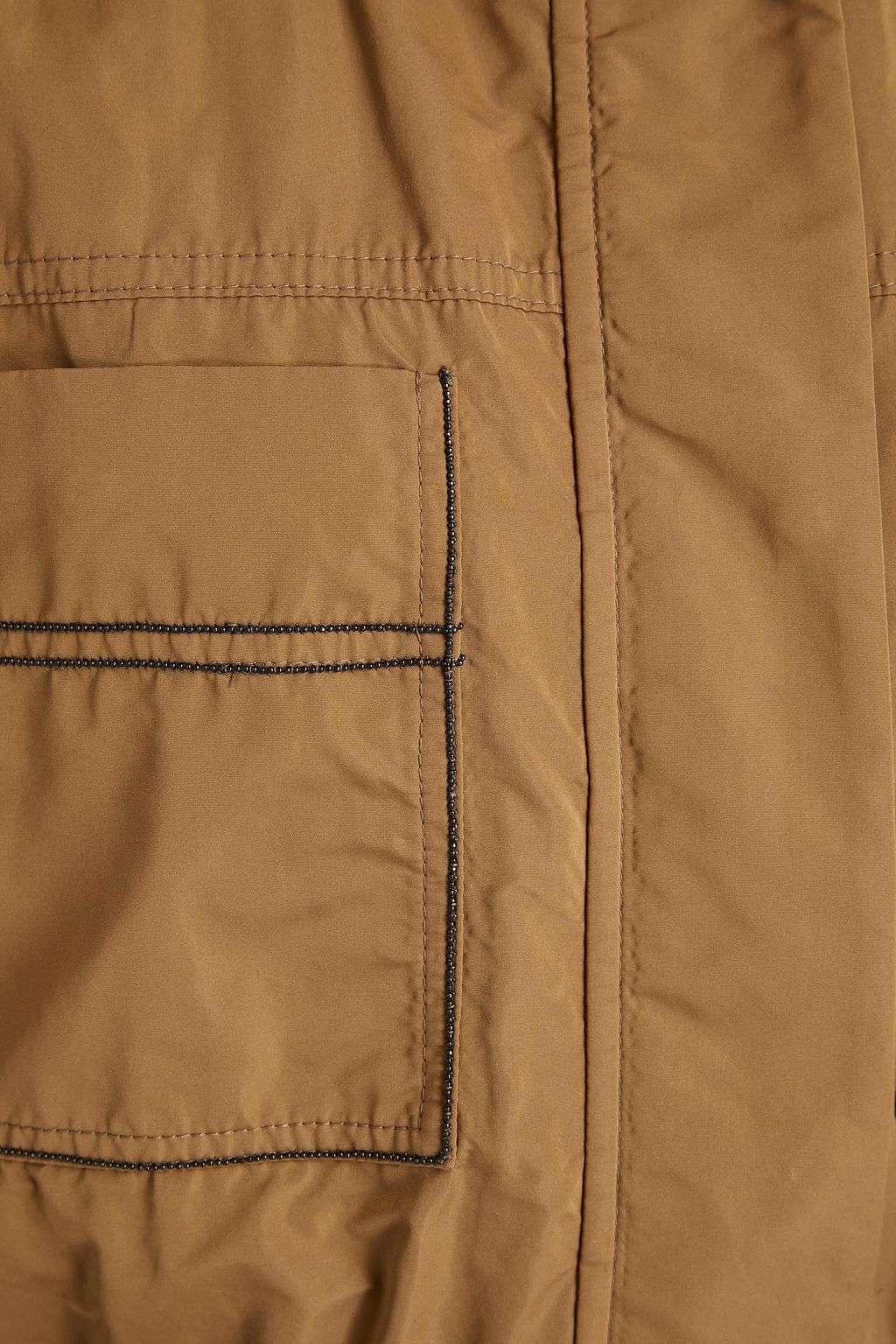 BRUNELLO CUCINELLI Leather-trimmed shell hooded parka