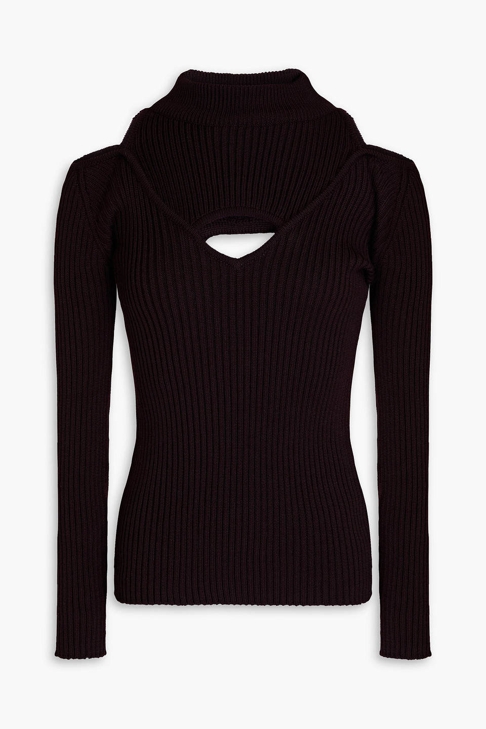 Safiyaa Lilya Ribbed Merino Wool Turtleneck Jumper In Black