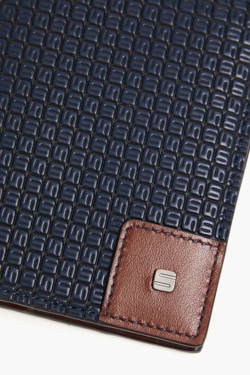 SERAPIAN Logo-embossed coated-canvas and leather wallet