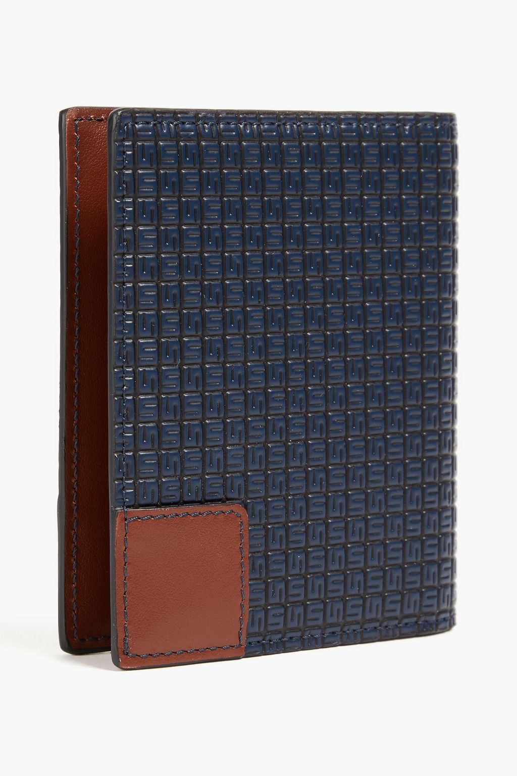 SERAPIAN Logo-embossed coated-canvas and leather wallet