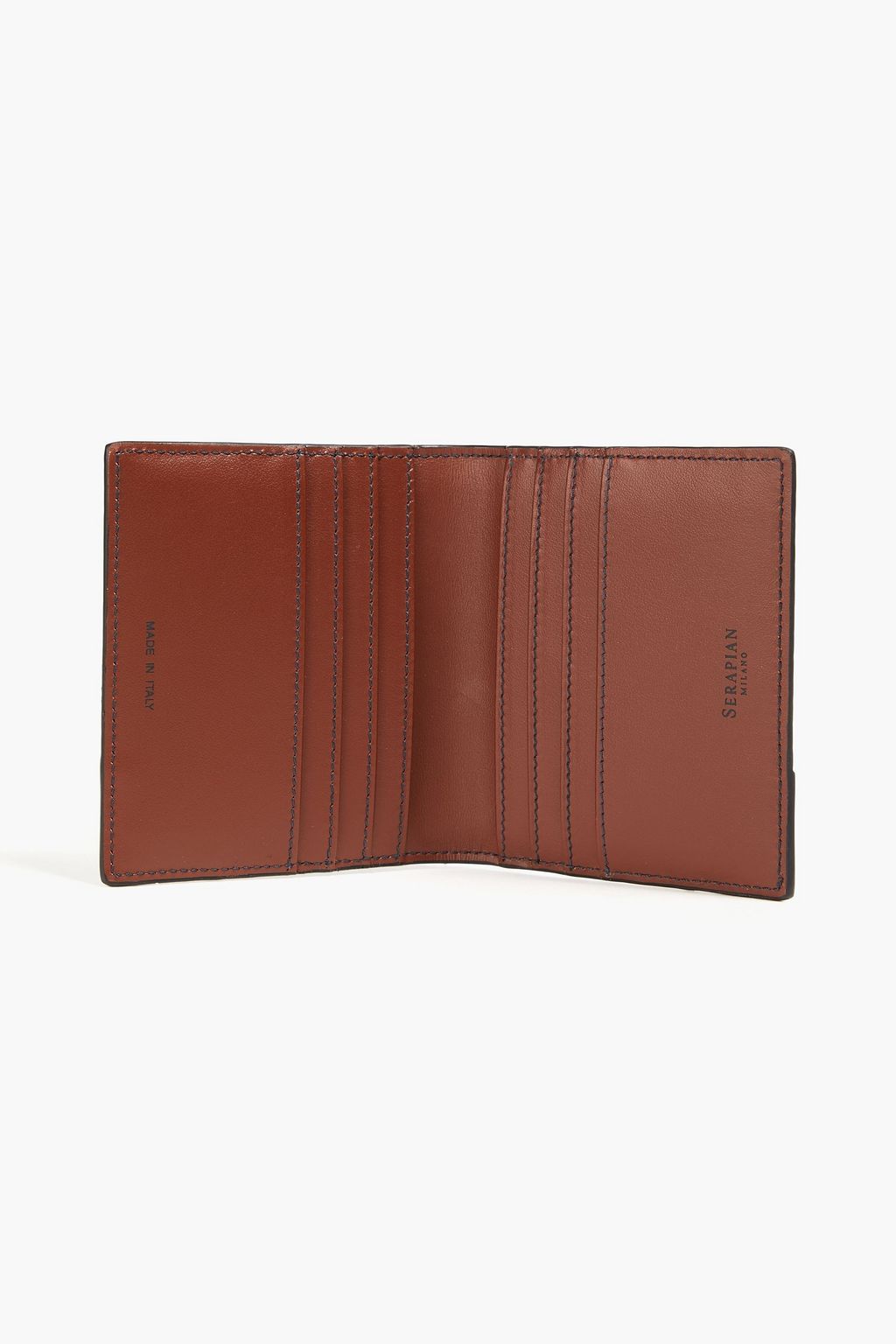 SERAPIAN Logo-embossed coated-canvas and leather wallet