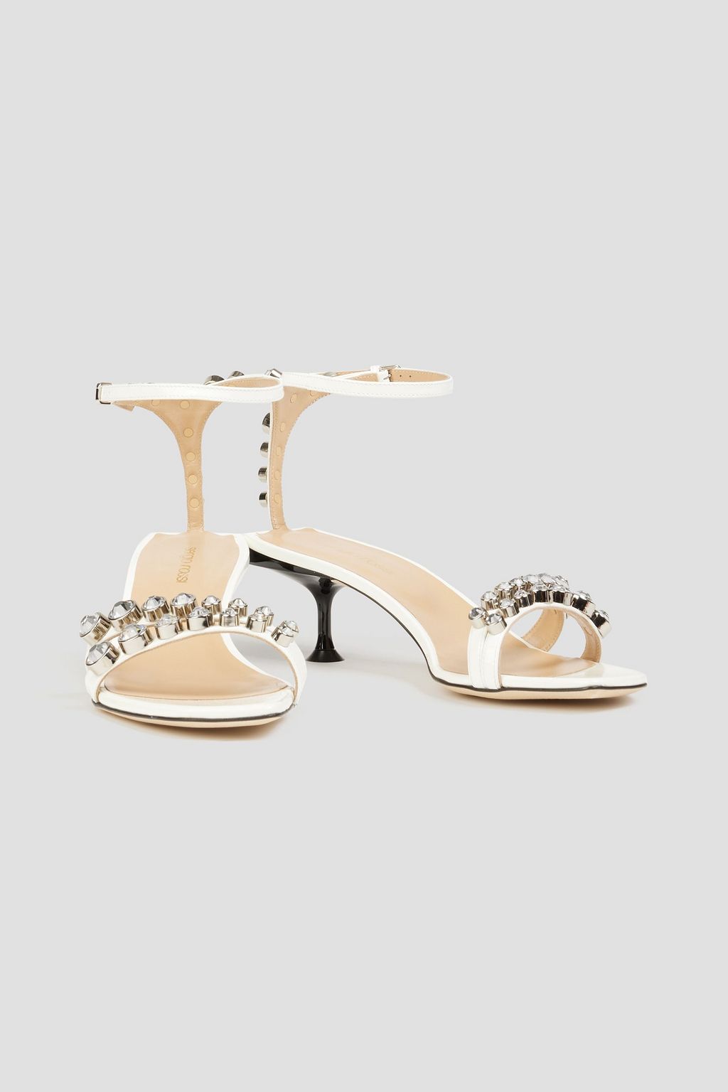 SERGIO ROSSI Embellished patent-leather sandals