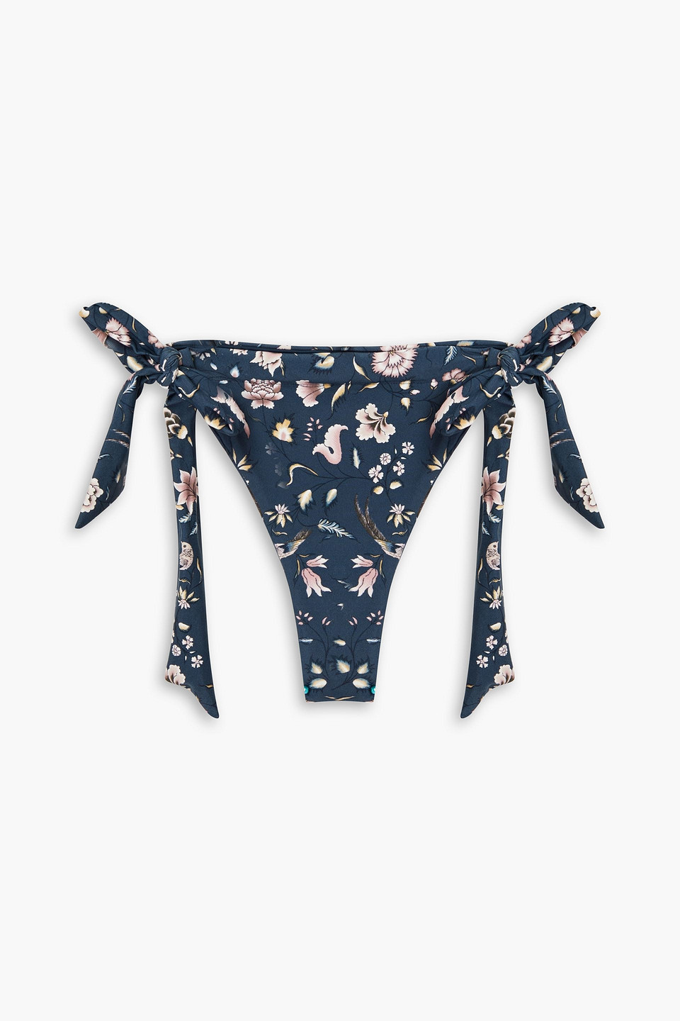 Tigerlily Livana Kahlia Floral-print Low-rise Bikini Briefs In Navy