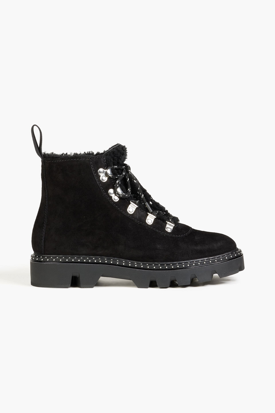 RAG & BONE QUEST SHEARLING-LINED SUEDE ANKLE BOOTS,3074457345632971684