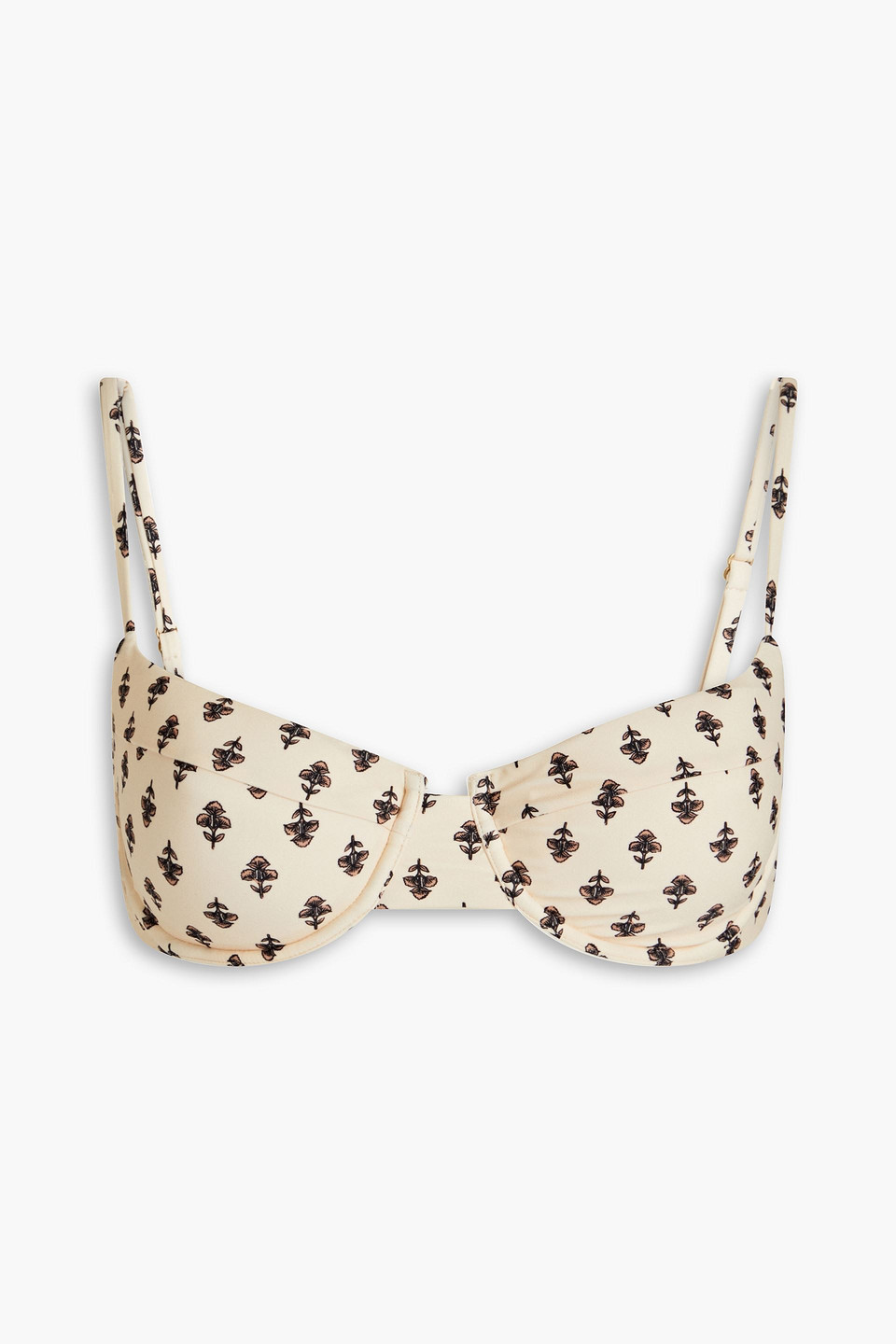 Tigerlily Imani Sasha Printed Underwired Bikini Top In Ecru