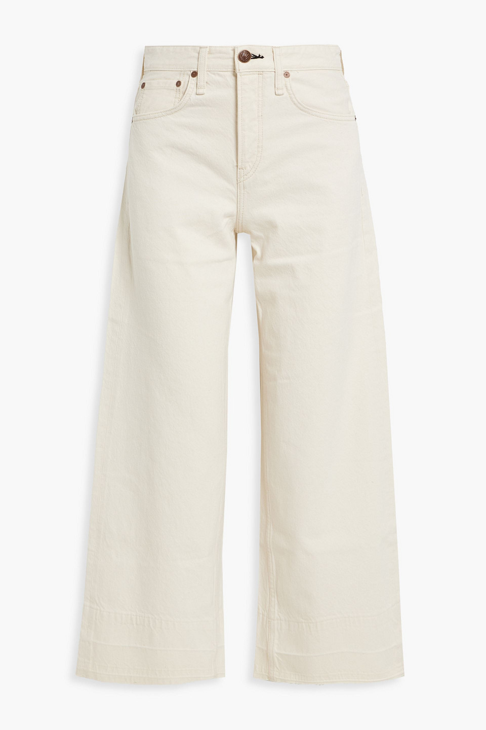 Rag & Bone Maya Womens High Rise Cut-off Flare Jeans In Ecru