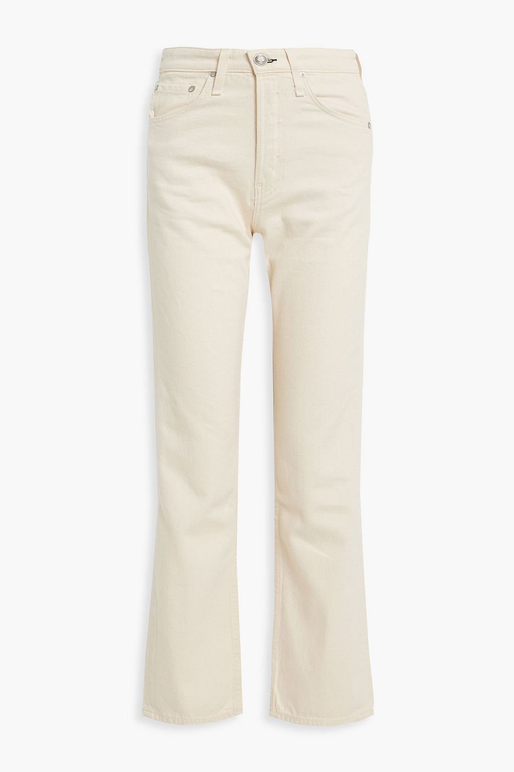 Straight leg cream sales jeans