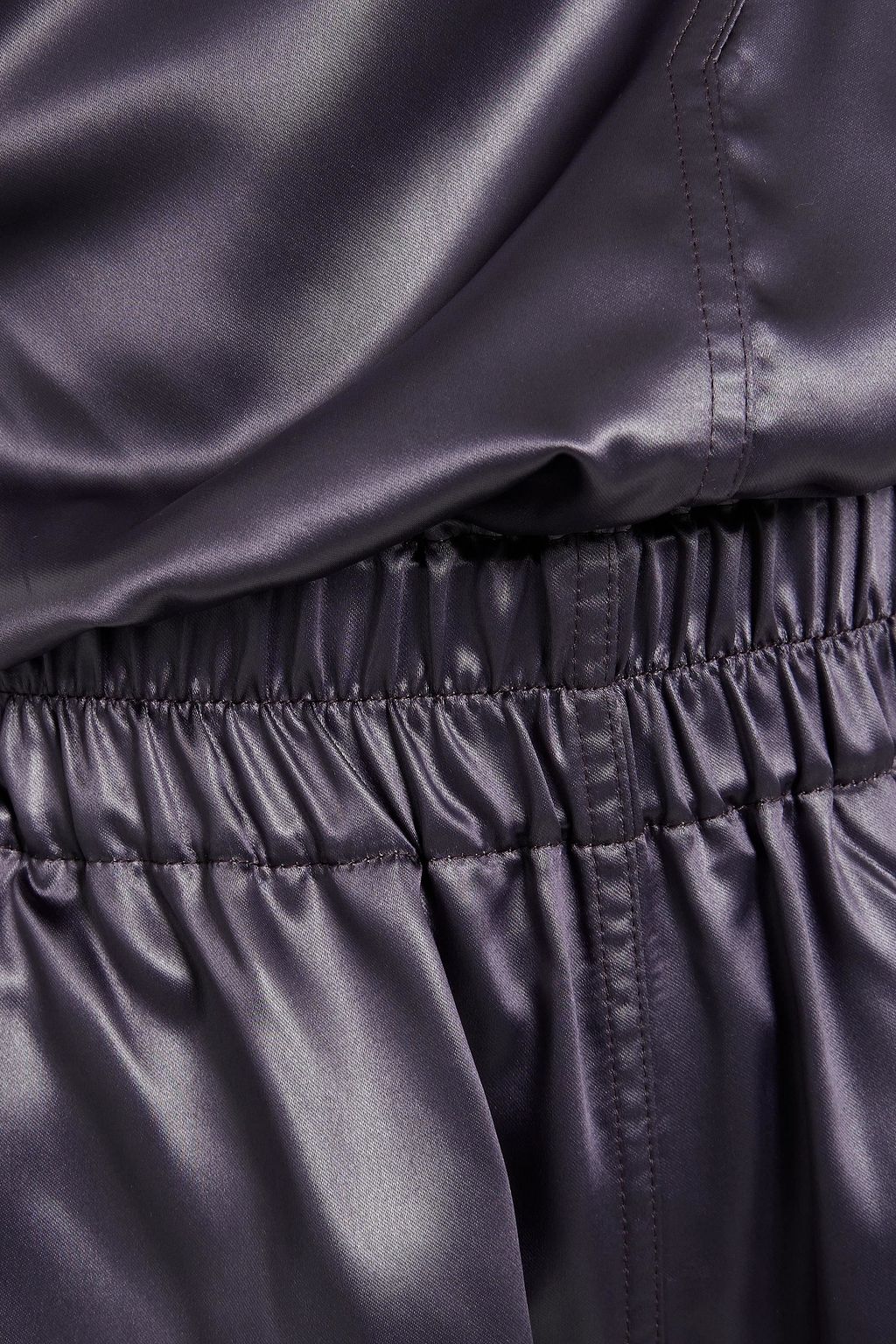 RICK OWENS One-sleeve cutout satin playsuit