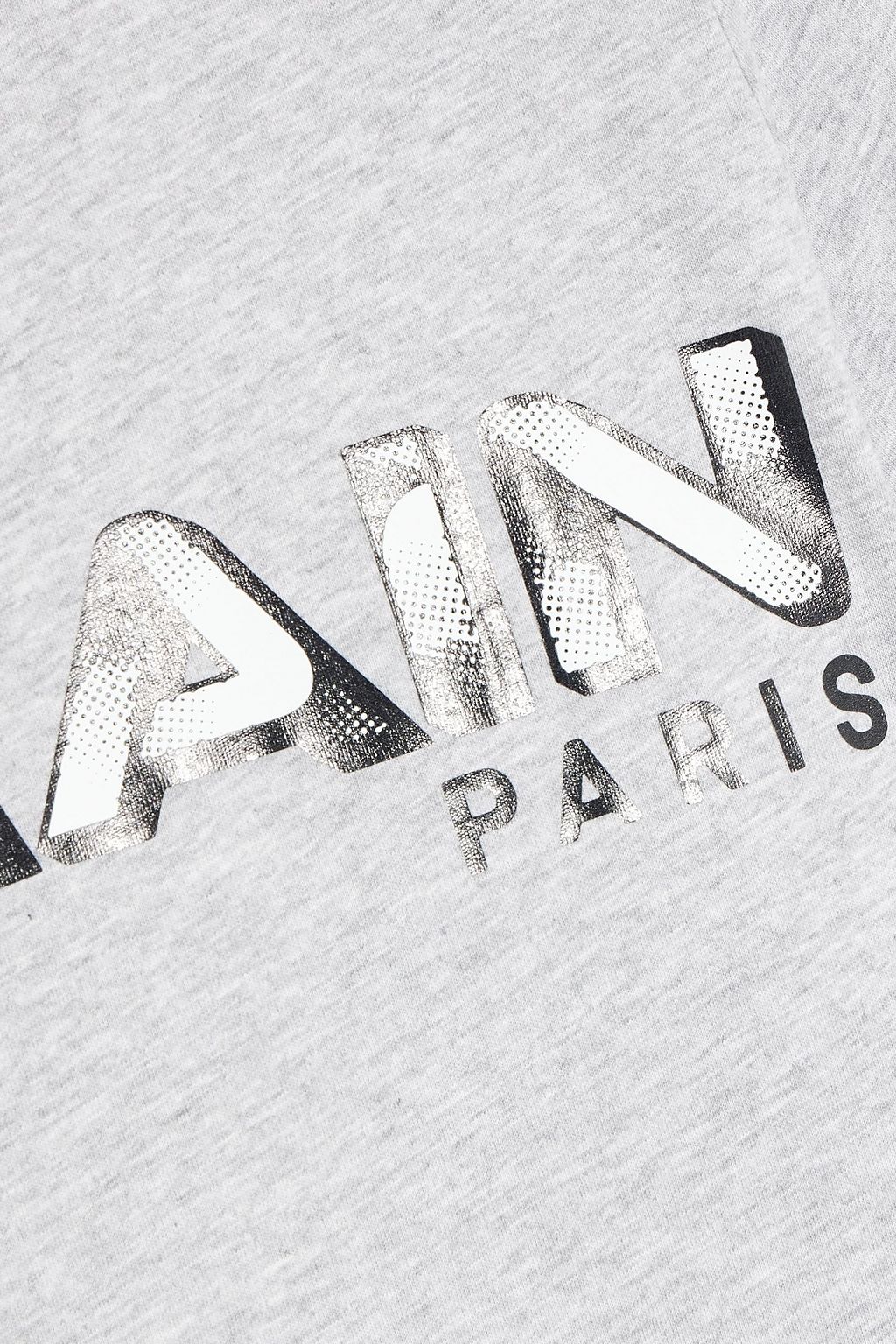 BALMAIN Printed mélange cotton-jersey T-shirt