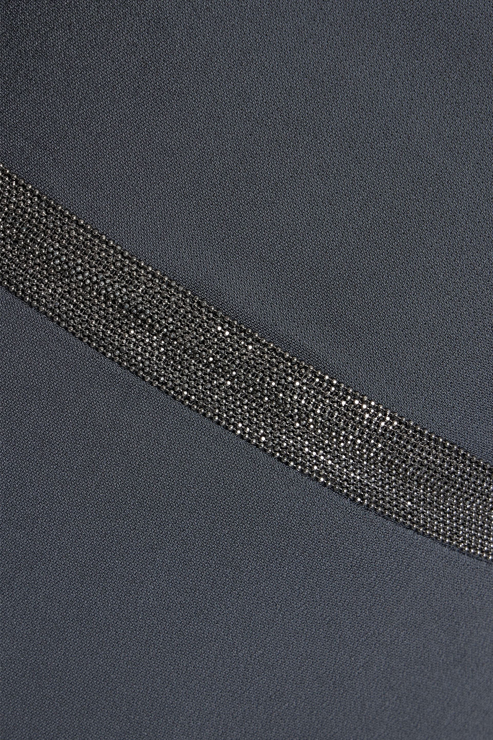 Fabiana Filippi Bead-embellished Crepe Maxi Dress In Anthracite