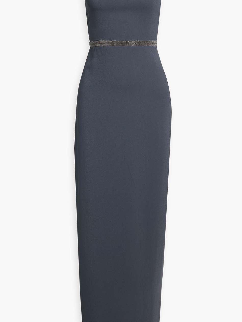 bead-embellished crepe maxi dress