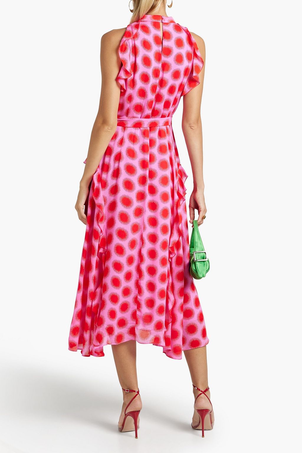 DIANE VON FURSTENBERG Trudy ruffled printed crepe midi dress | THE OUTNET