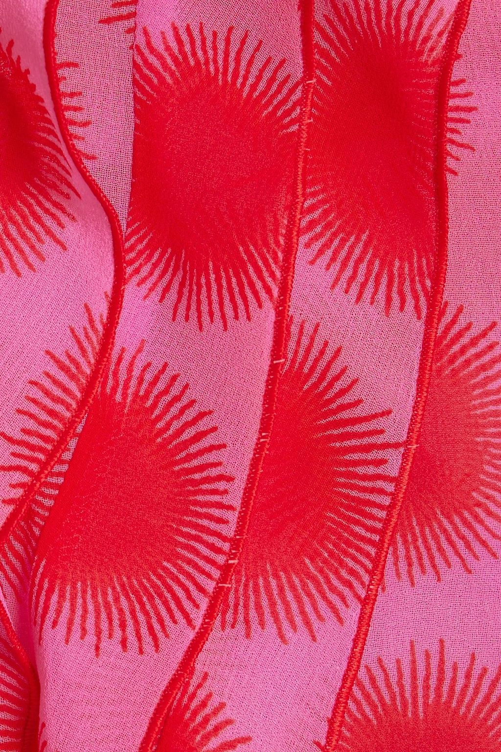 DIANE VON FURSTENBERG シフォン ブラウス ラッフル付き レオパードプリント