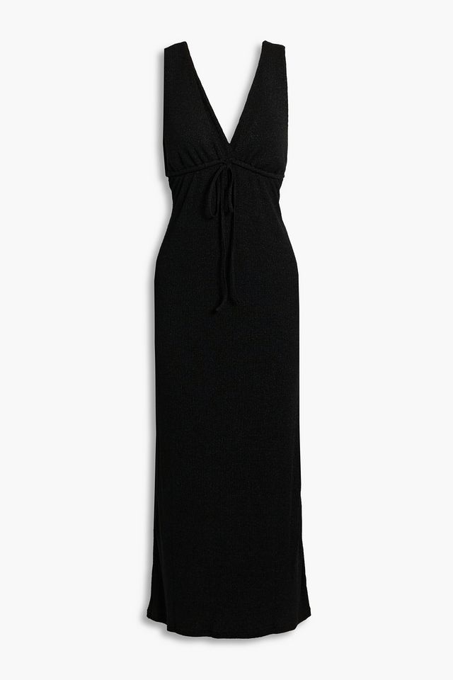Carmen ribbed jersey halterneck midi dress