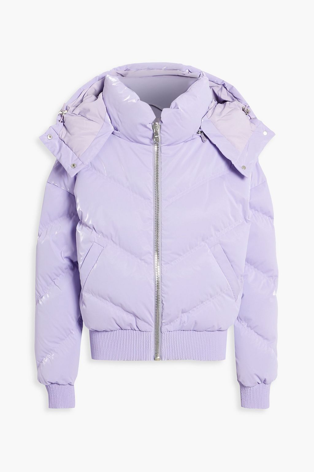 Lavender Niseko quilted hooded down ski 