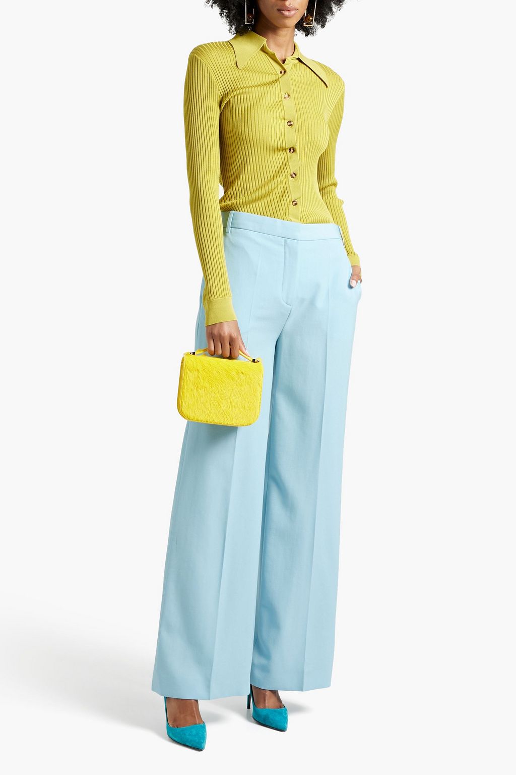 VICTORIA, VICTORIA BECKHAM Cotton-twill wide-leg pants