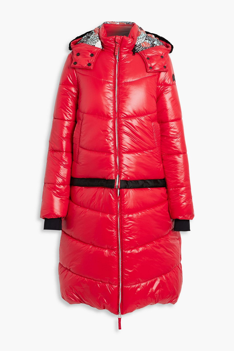 jetset - sirio convertible quilted hooded coat - red - 2