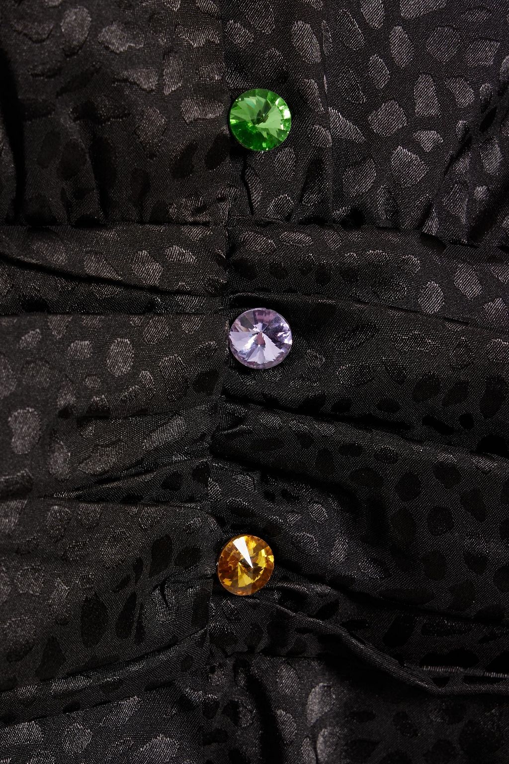 OLIVIA RUBIN Primrose satin-jacquard peplum blouse