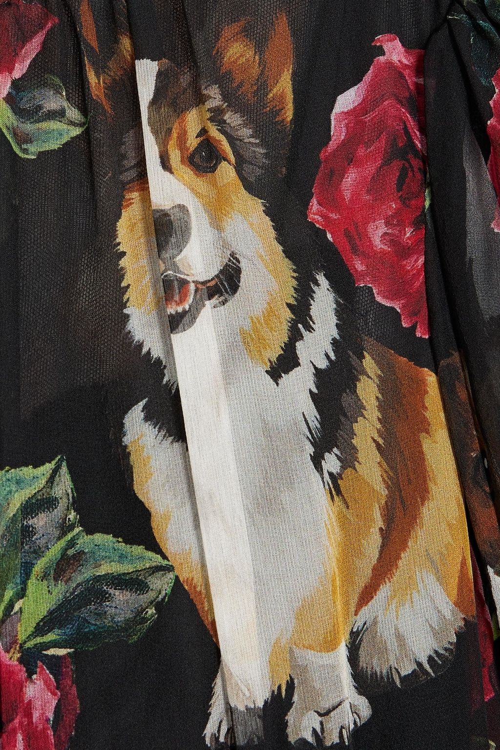 DOLCE&GABBANA Printed silk-chiffon midi dress