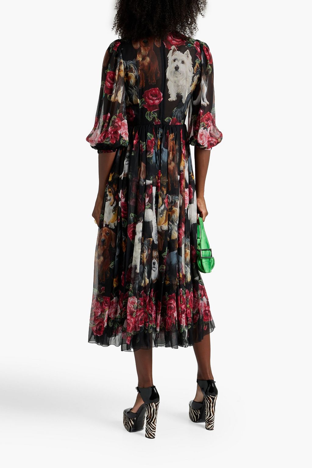 DOLCE&GABBANA Printed silk-chiffon midi dress