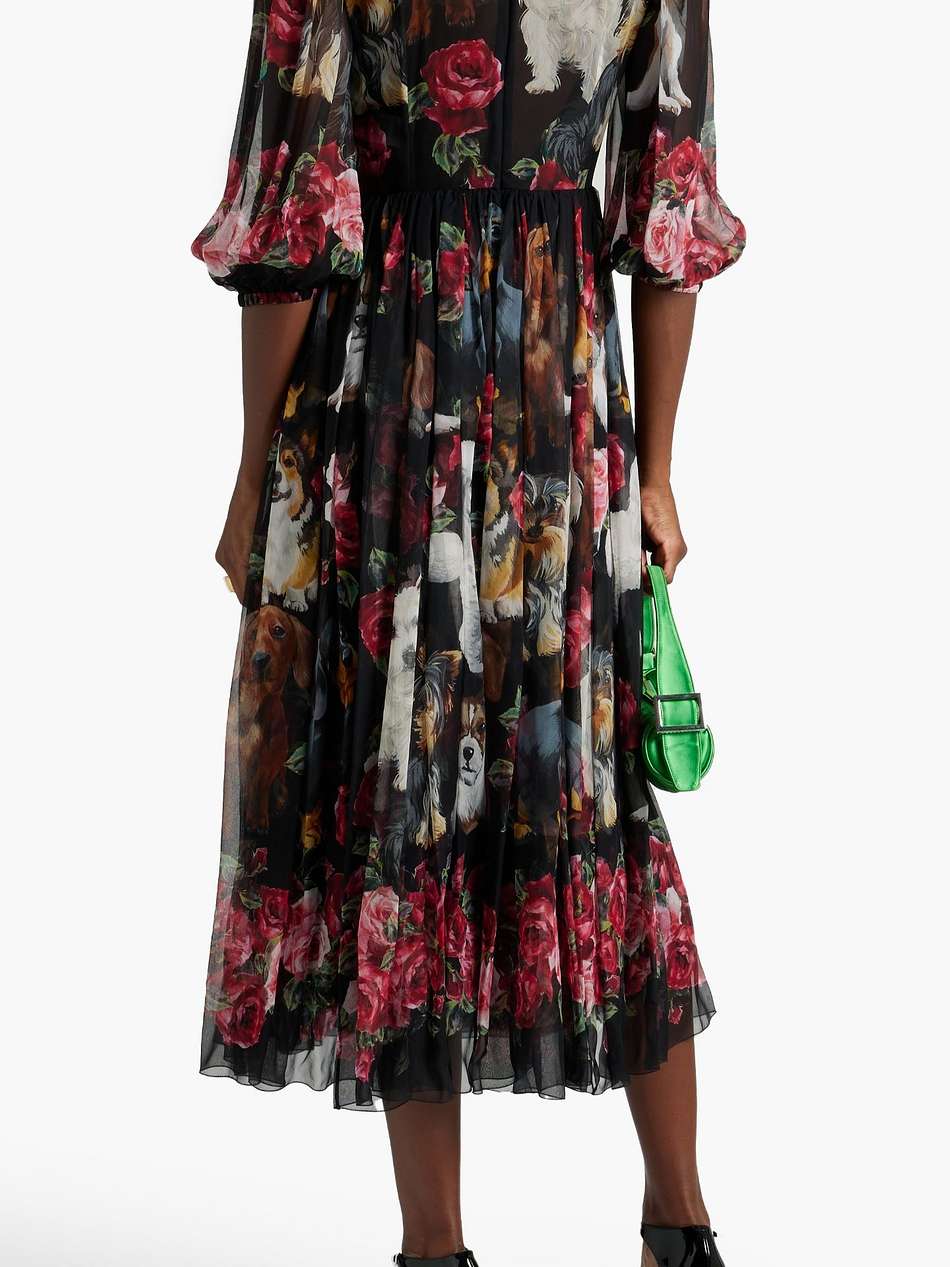 printed silk-chiffon midi dress