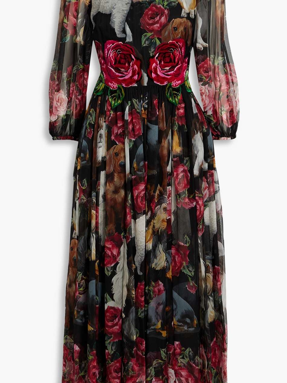 printed silk-chiffon midi dress