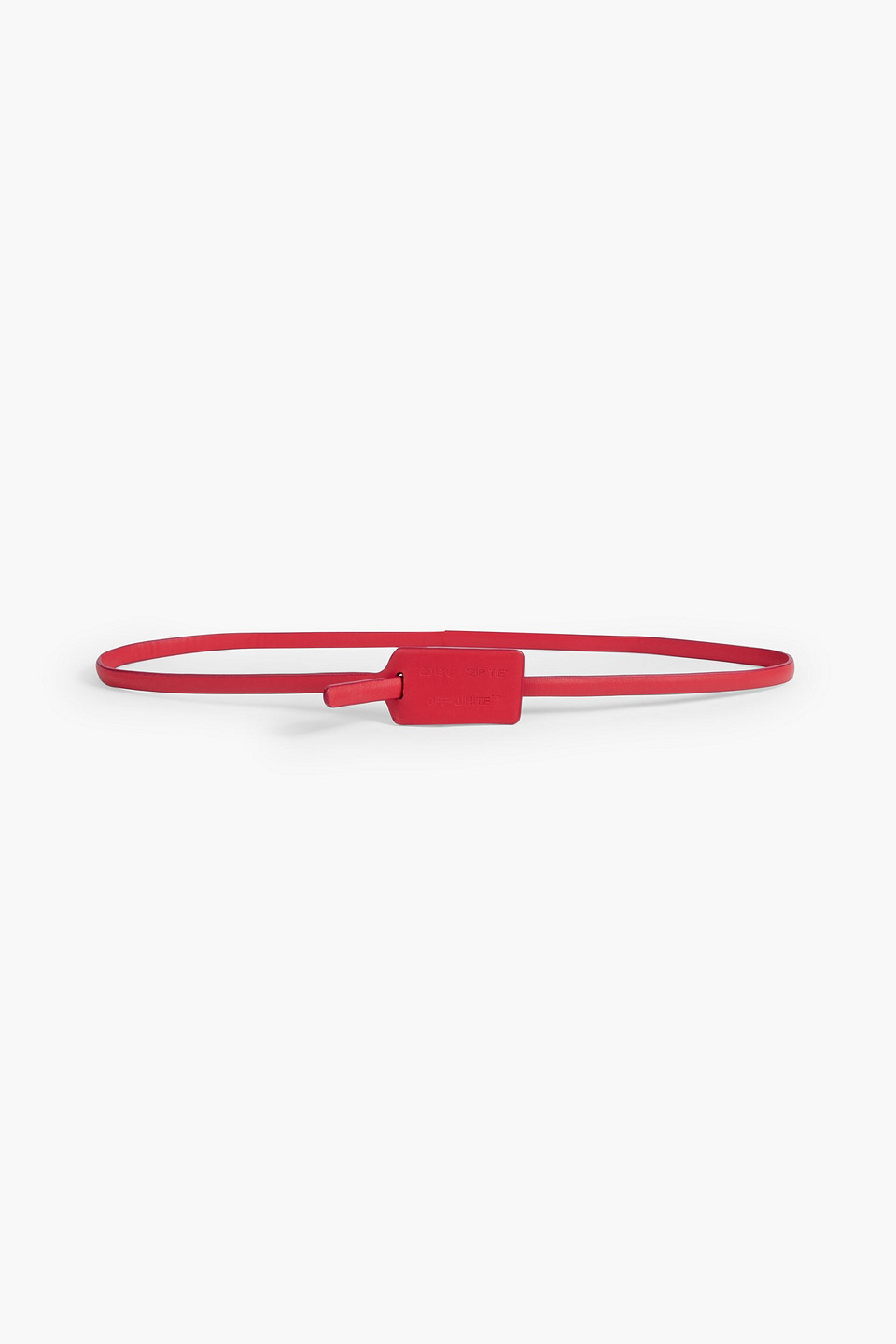 OFF-WHITE ZIP TIE EMBOSSED LEATHER BELT 3074457345632985624