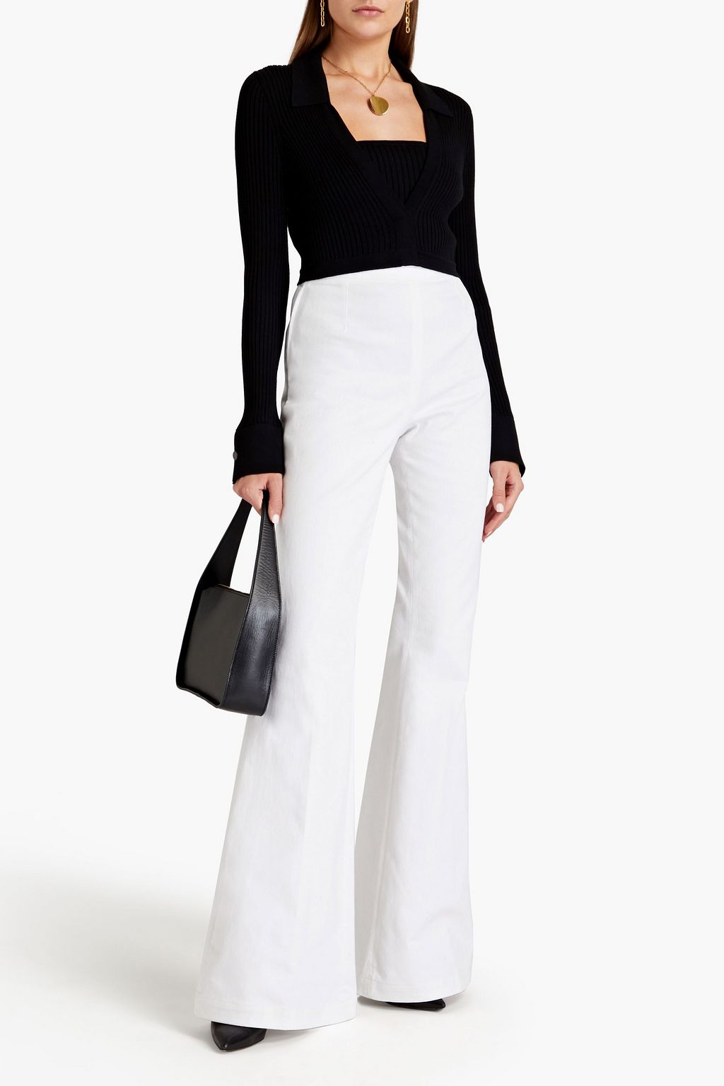 SAFIYAA Ribbed-knit sweater and top set