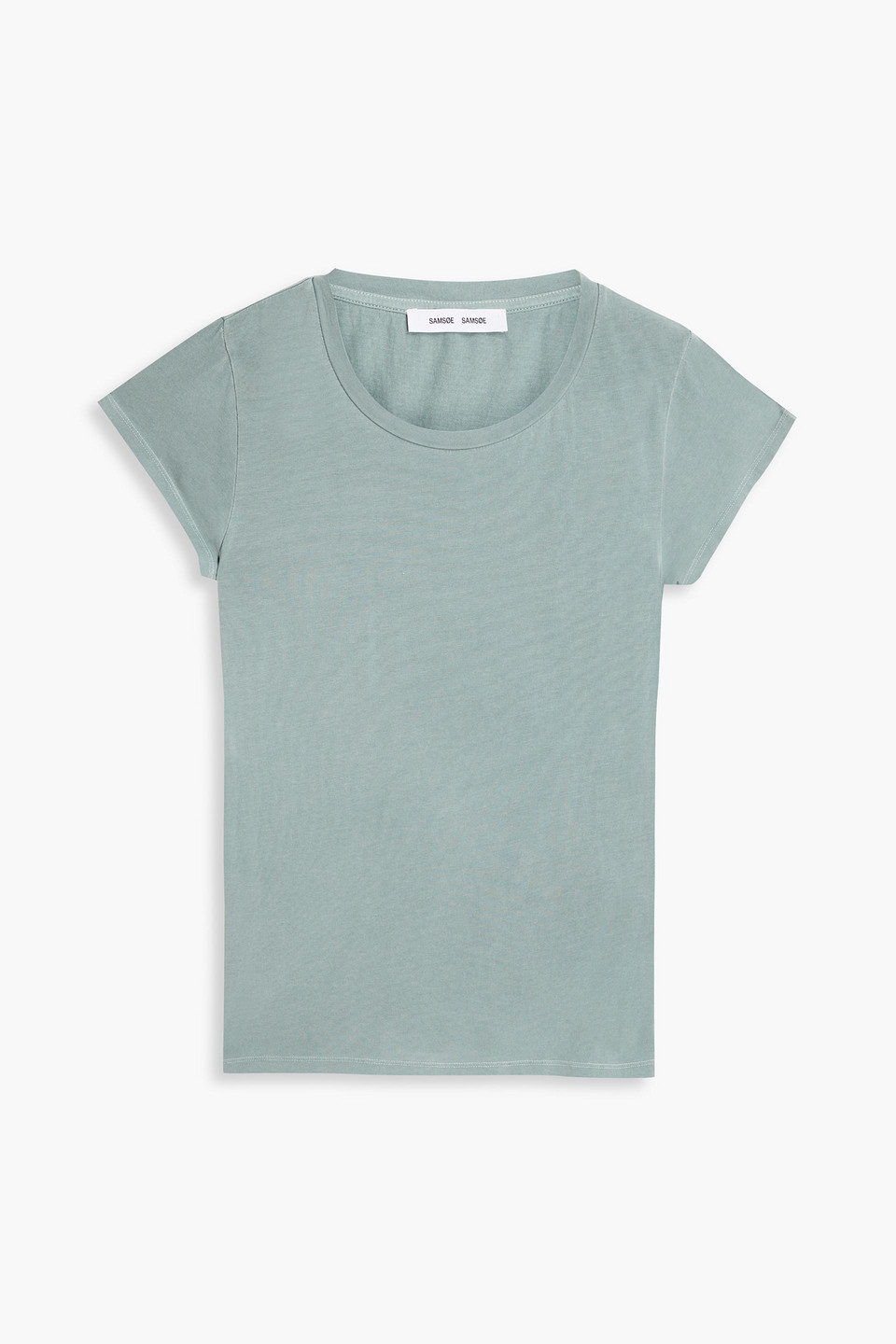 Samsoe & Samsoe Liss Organic Cotton-jersey T-shirt In Grey Green