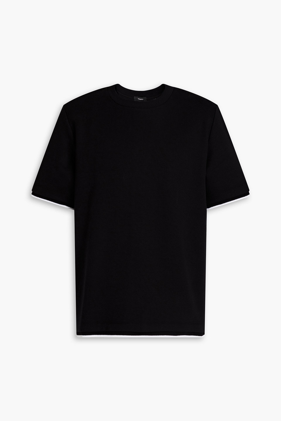Theory Racer Cotton-blend Jersey T-shirt In Black