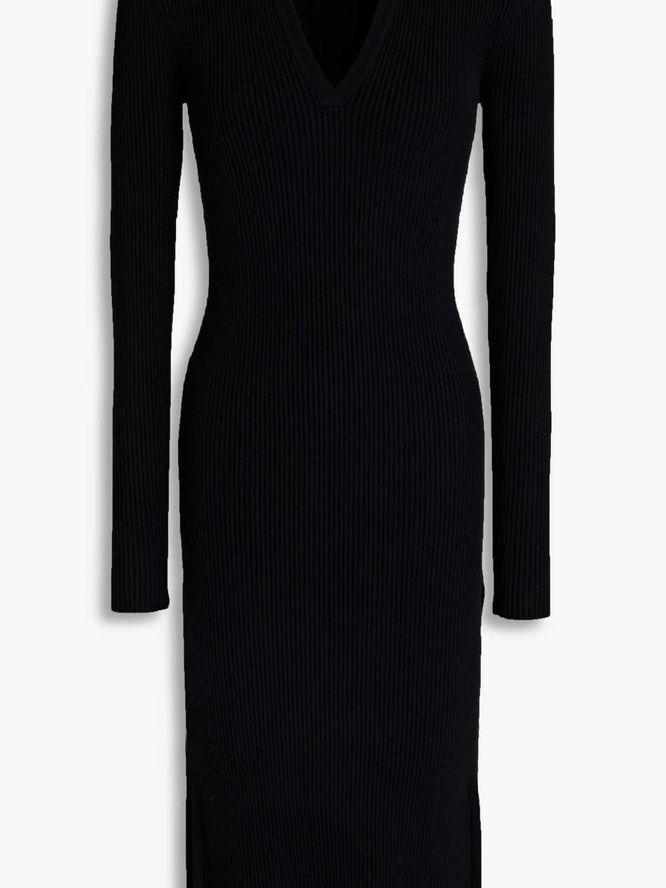 luna ribbed-knit midi dress