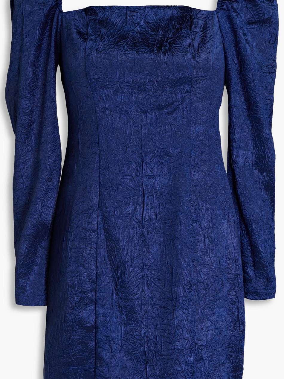 nomie gathered textured-satin mini dress