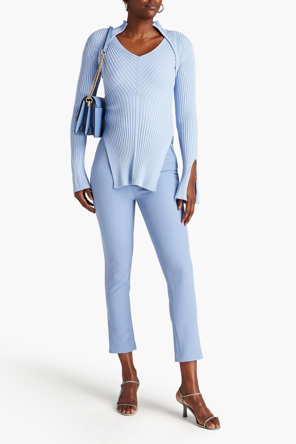 SAFIYAA Nouvel ribbed-knit bolero and tank set