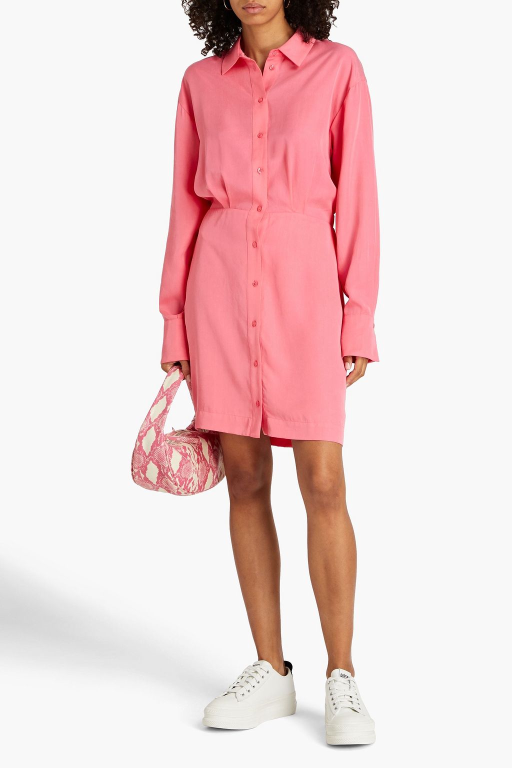 SAMSØE Φ SAMSØE Liz Lyocell crepe de chine mini shirt dress
