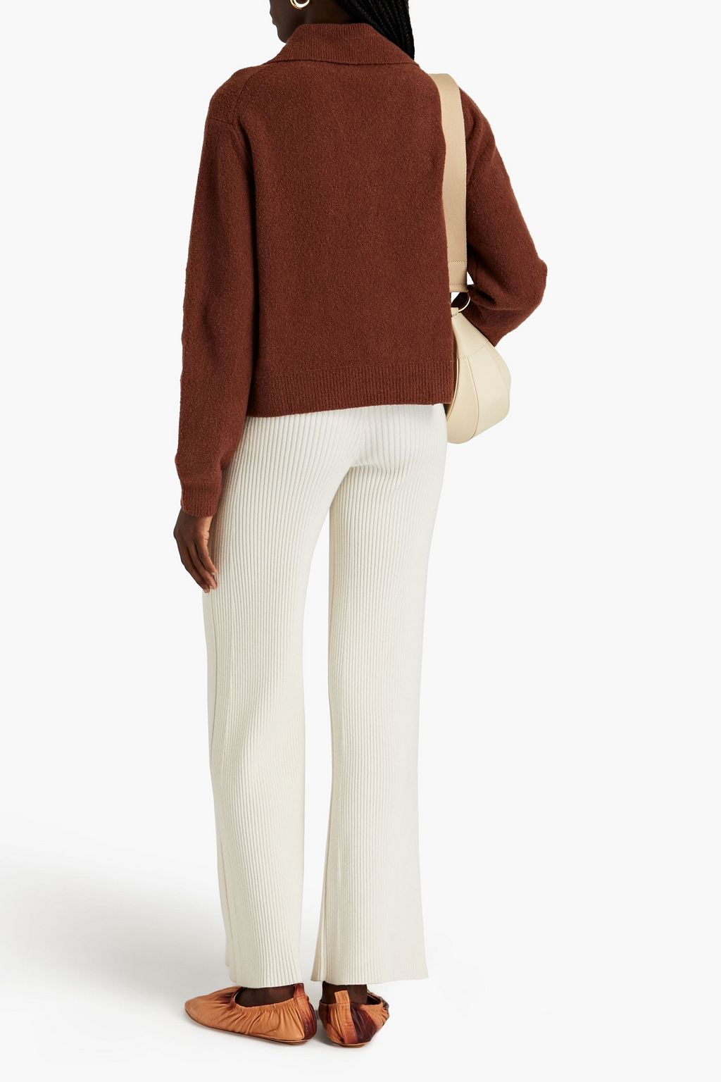 SAMSØE Φ SAMSØE Bouclé-knit organic cotton-blend cardigan