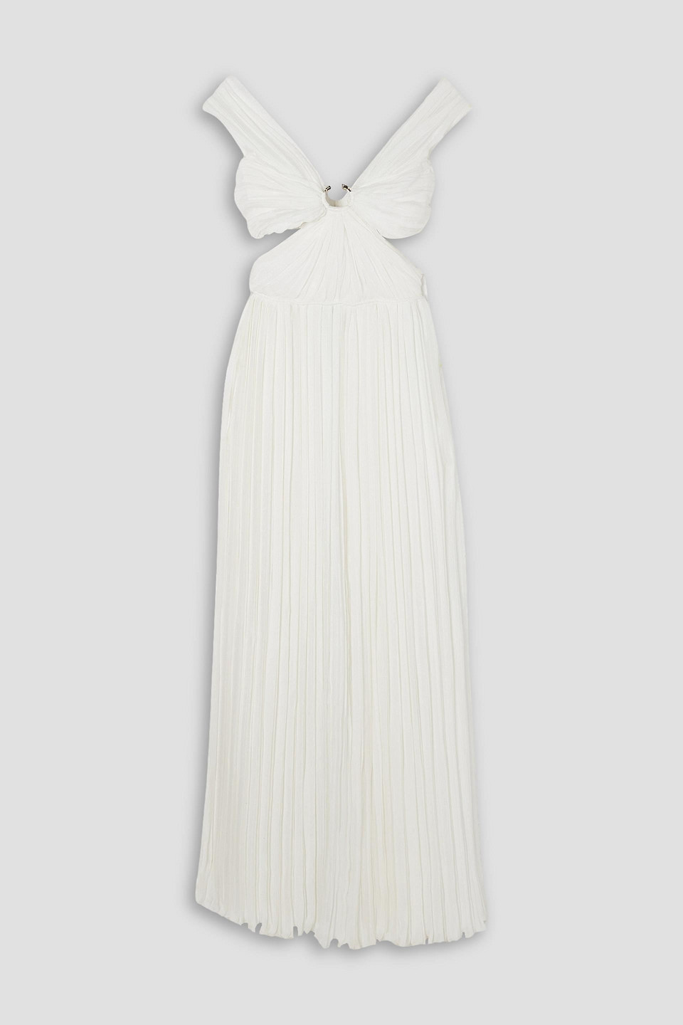 Chloé Cutout pleated silk-chiffon gown