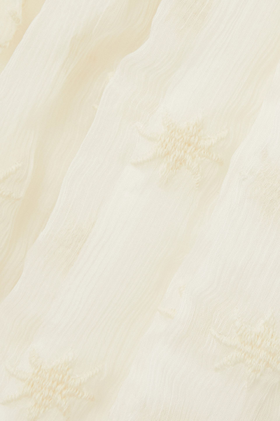 Chloé Embroidered Silk-chiffon And Georgette Dress In Elfenbein
