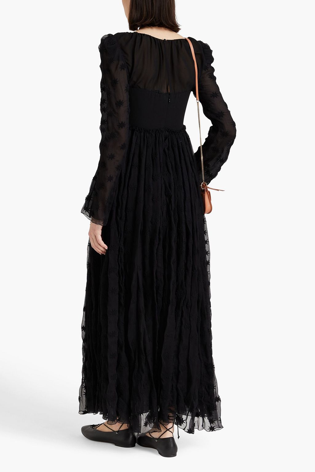 CHLOÉ Embroidered silk-chiffon maxi dress