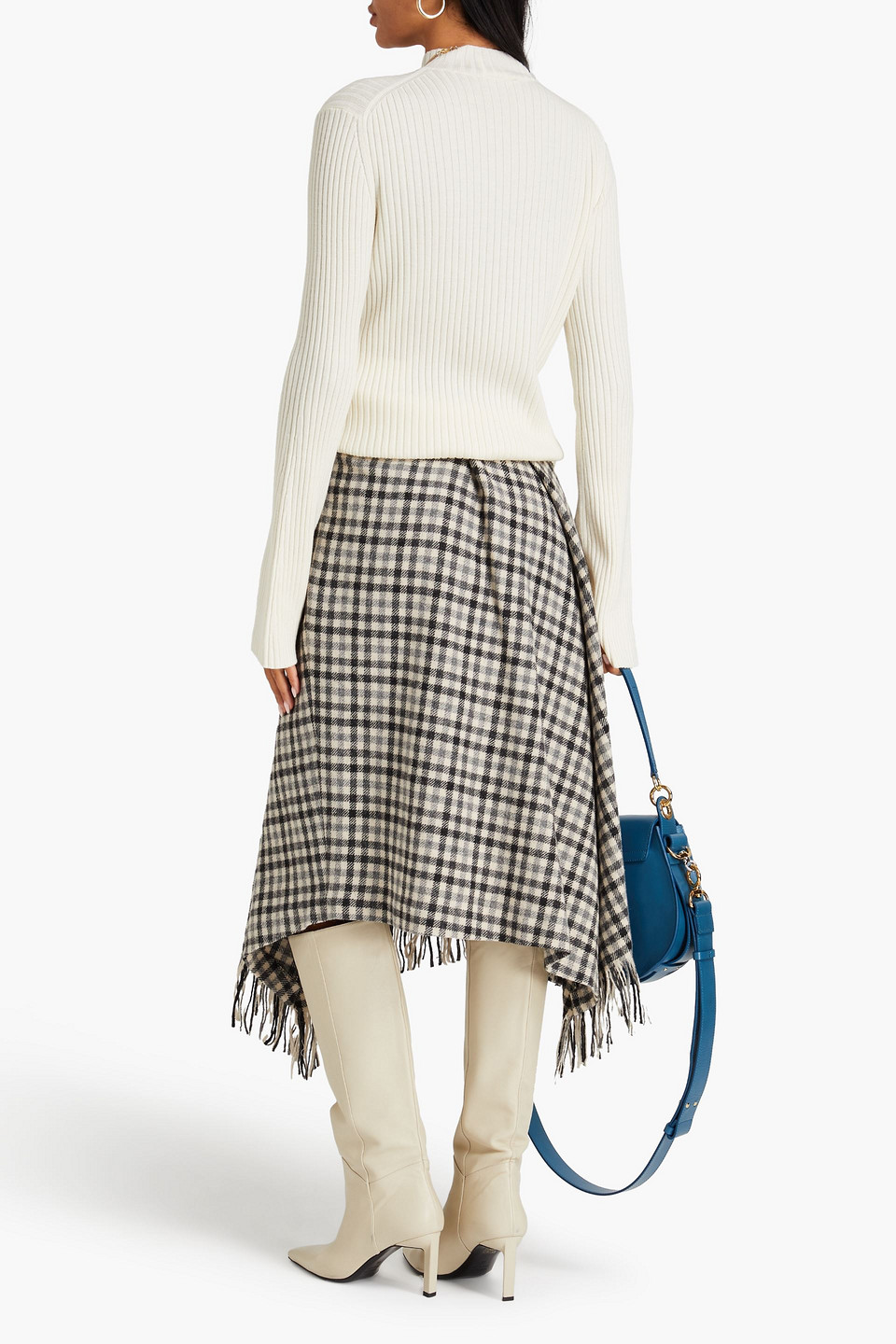 Chloé Ribbed Wool And Cashmere-blend Turtleneck Sweater In Ivory