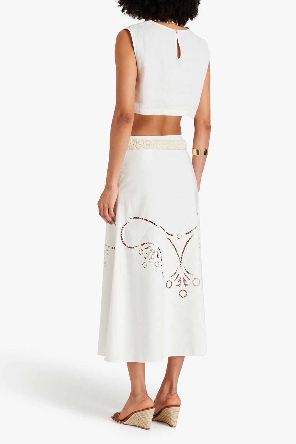 CHLOÉ Broderie anglaise midi skirt