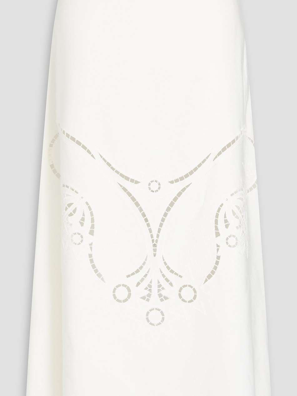 broderie anglaise midi skirt