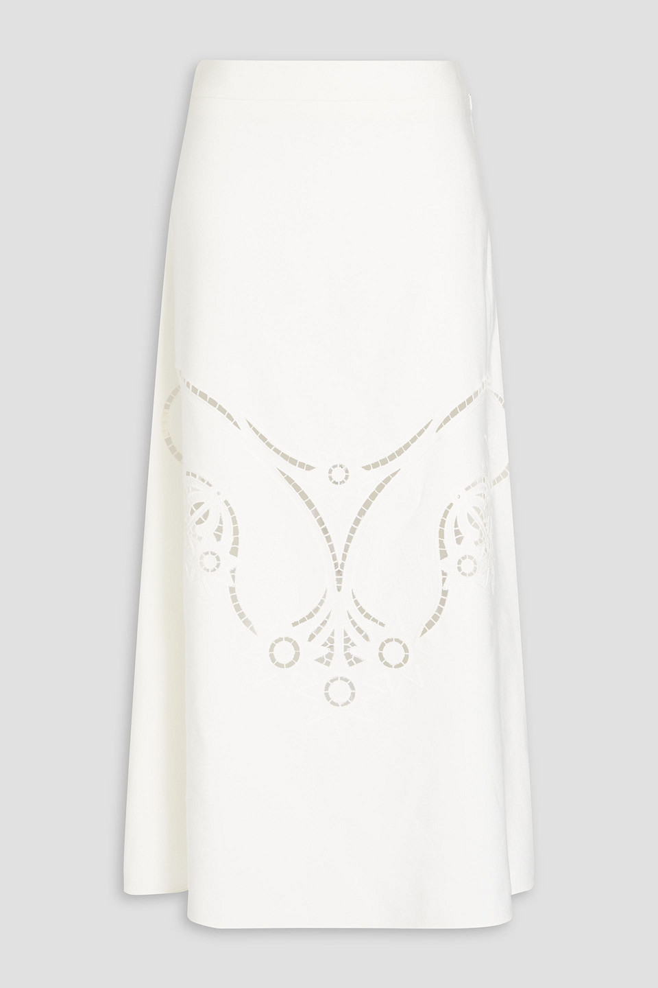 Chloé Embroidered A-line Skirt Mid-length Silhouette In Weiss