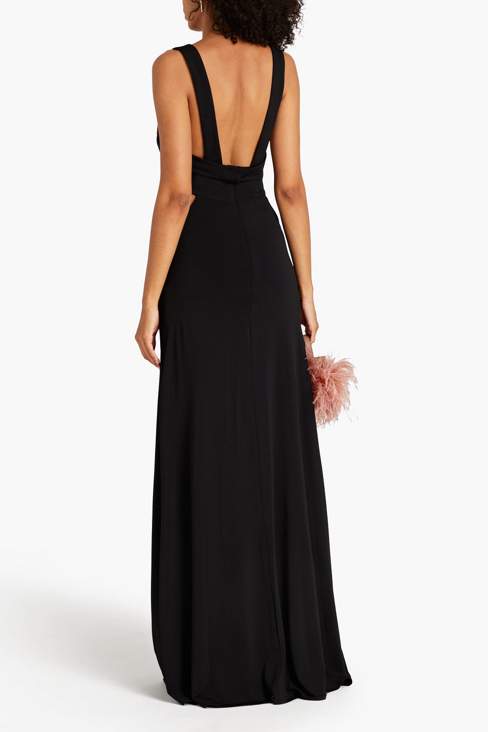 Shop Retroféte Chrissy Cutout Jersey Maxi Dress In Black