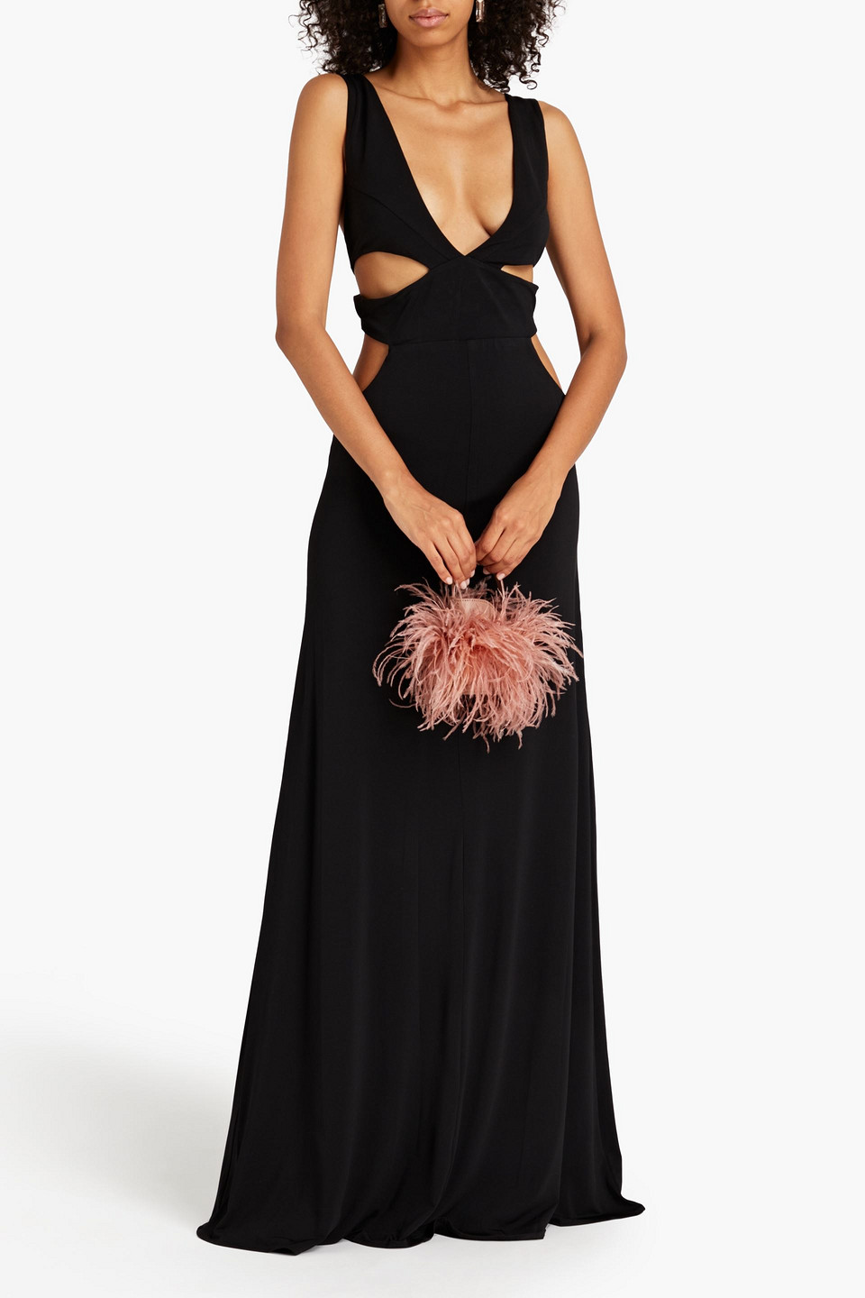 Shop Retroféte Chrissy Cutout Jersey Maxi Dress In Black