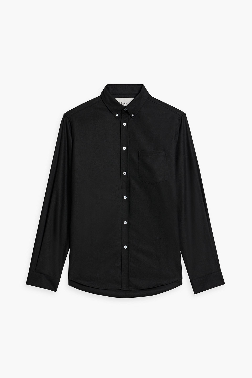 Frame Black Collared Shirt In Noir