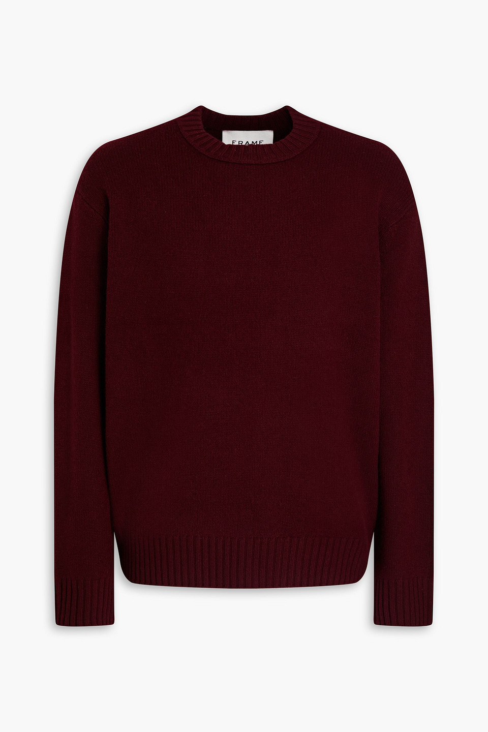 Frame Cashmere Crewneck Sweater In Burgundy