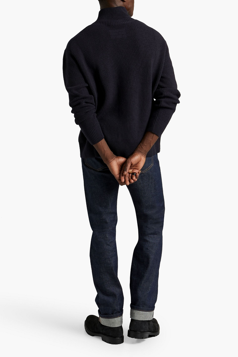 Shop Frame Wool Turtleneck Sweater In Midnight Blue