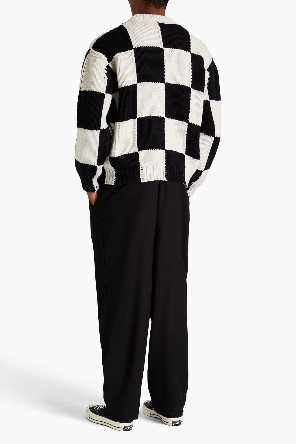 FRAME Checked merino wool sweater