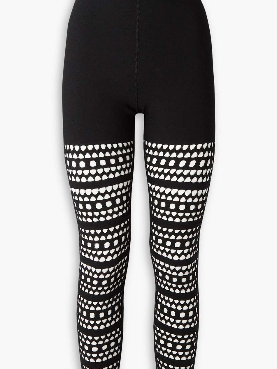 laser-cut knitted leggings